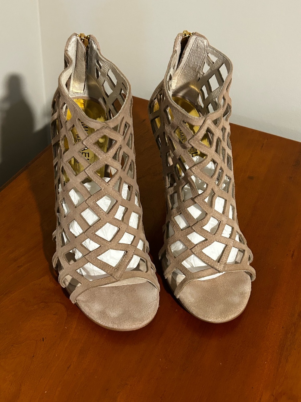 Michael Kors Suede Cage Sandals